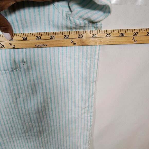 Vineyard Vines Men's Large Stripped Linen Button-Down Short Sleeve Shirt - Picture 8 of 8